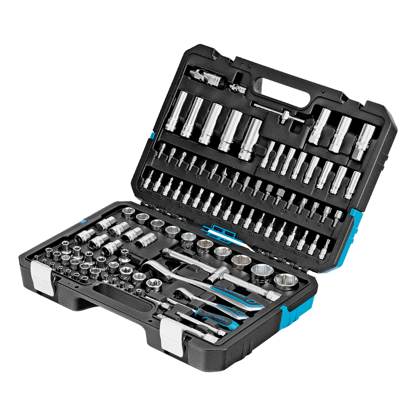 Набор инструментов, 1/4", 1/2", CrV, 120 зубьев, 109 предметов Gross