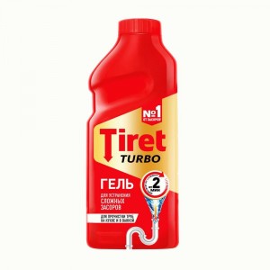 Гель мощн.для удаления засоров в трубах канал. TIRET TURBO 500мл