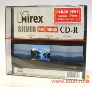 "К/д Mirex Silver CD-R80/700MB 24x Slim (цена за диск)