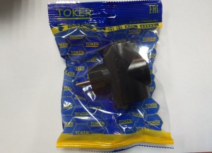 TOKER 3T разветвитель (тройник) 3роз. 6А черный (T-образный) ИУ