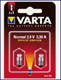 "Varta 701 2.4V/0.3A normal (Lens) Е10 с резьбой