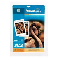 Бумага для полноцв.струй.печ. MEGAJET (А3,200г,GLOSSY PREMIUM,глянц/матов.,15л/пач) Герм 60576