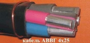 Кабель АВВГ 4х25 (ГОСТ) силовой алюмин. дв. изоляция ПВХ