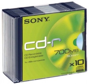 "К/д Sony CD-R80/700MB 48x Slim Color