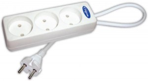 Космос сет. удлинитель ПВС 2х1 3роз. 1,5м 16A YKsm1.5m-3g(K)