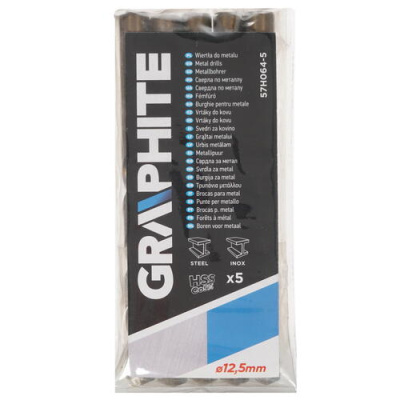 Сверла по металлу (5 шт; 12.5 мм; HSS-Co) GRAPHITE 57H064-5