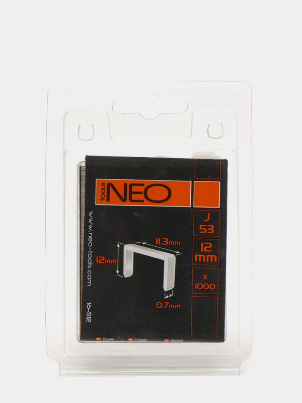 Скобы NEO Tools тип J/53 12 мм 1000 шт