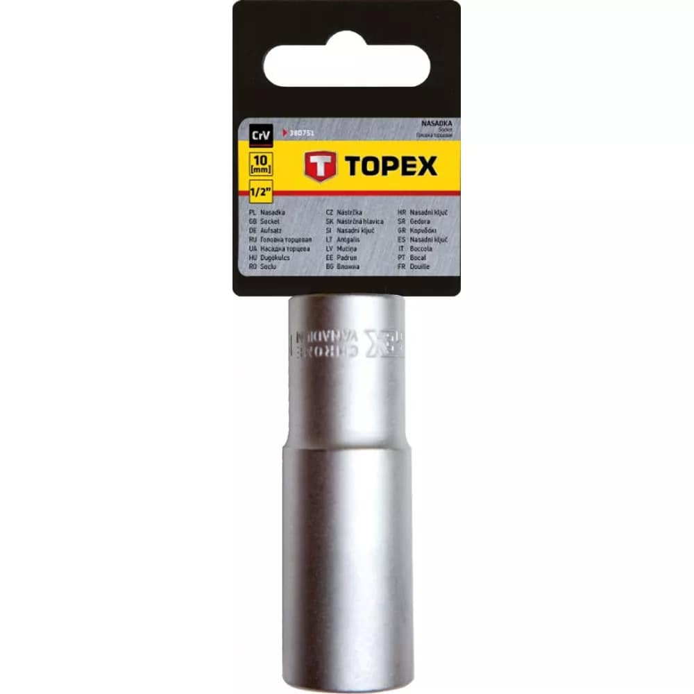 Головка сменная шестигранная длинная (1/2"; 10 мм) TOPEX