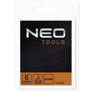 Скобы NEO Tools тип J/53, 6 мм, 2000 шт.
