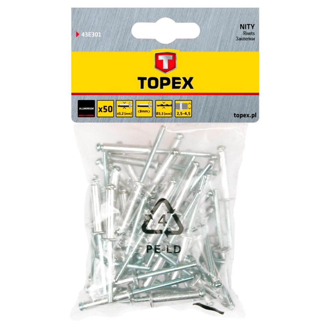 Алюминиевые заклепки TOPEX 50 шт